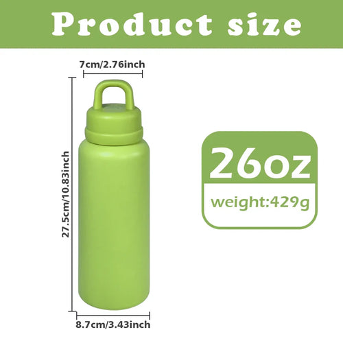 26oz Double-Walled Stainless Steel Tumbler US Warehouse Leak-Proof One-Touch Opening for Outdoor Camping Thermal Water Bottle