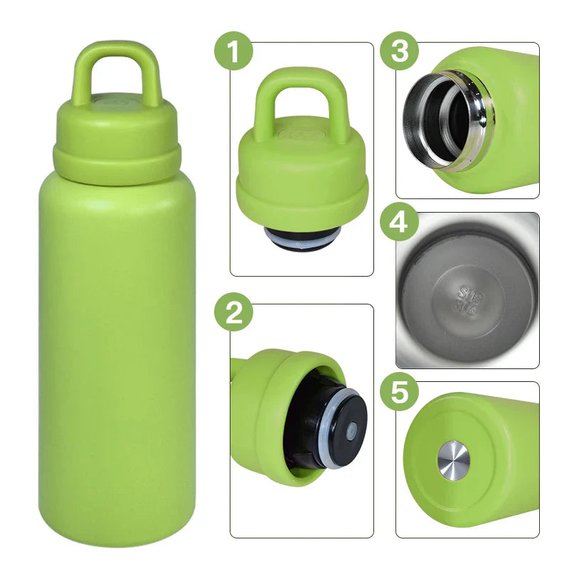 26oz Double-Walled Stainless Steel Tumbler US Warehouse Leak-Proof One-Touch Opening for Outdoor Camping Thermal Water Bottle