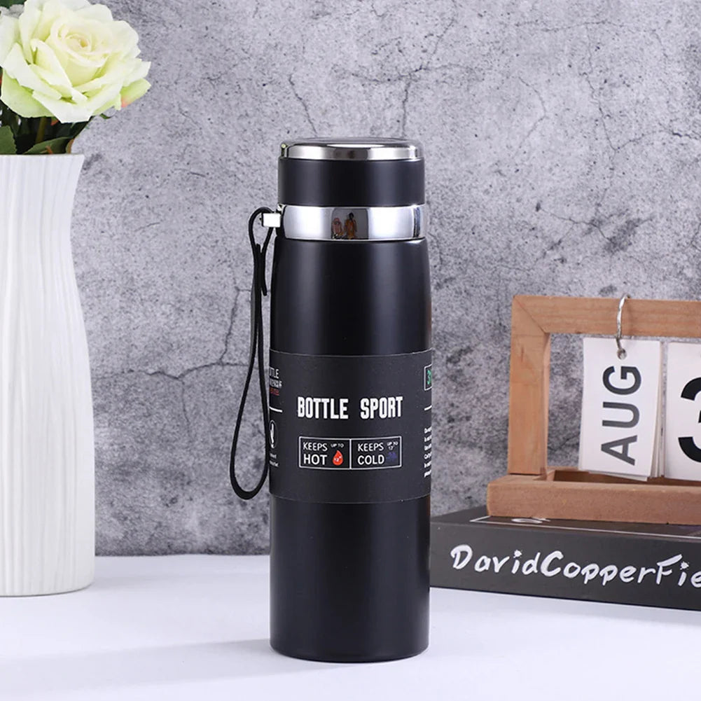 1L Insulated Thermal Cup with Handle Keep Cold and Hot Water Bottle Stainless Steel Vacuum Flasks Thermos Bottle for Outdoor Spo