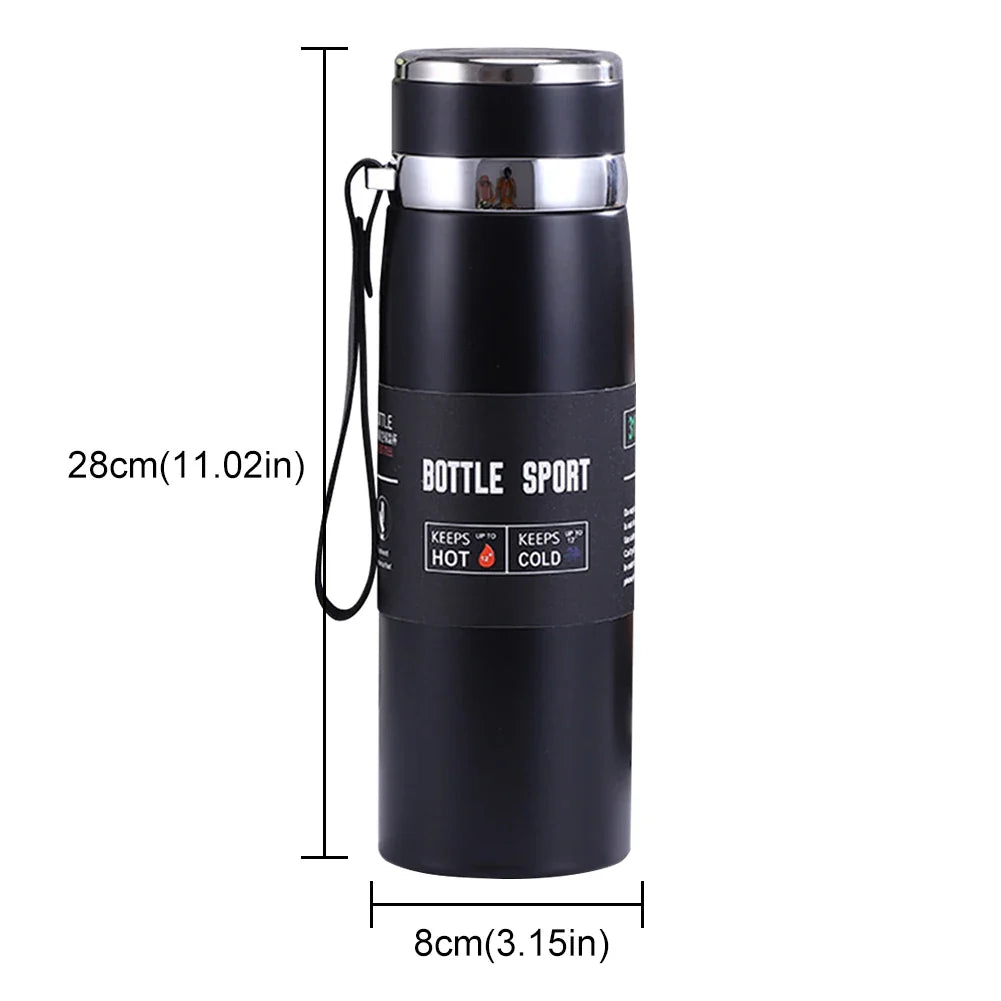 1L Insulated Thermal Cup with Handle Keep Cold and Hot Water Bottle Stainless Steel Vacuum Flasks Thermos Bottle for Outdoor Spo